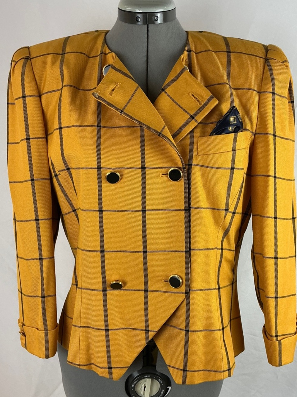 Kasper A.S.L. Vintage Mustard Double-Breasted Women's Blazer Size 10